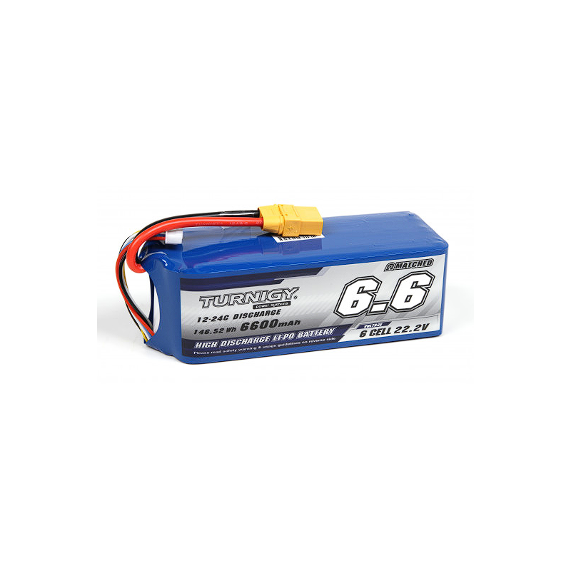 Batterie Turnigy 6600mAh 6S 12-24C Lipo Pack XT90