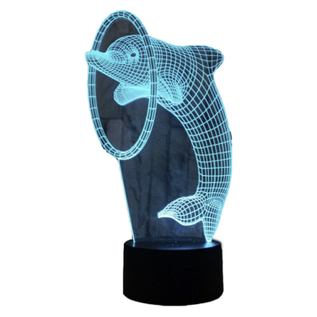 Lampe LED  Electrique Luminaire Illusion 3D 7 Couleurs Tactile