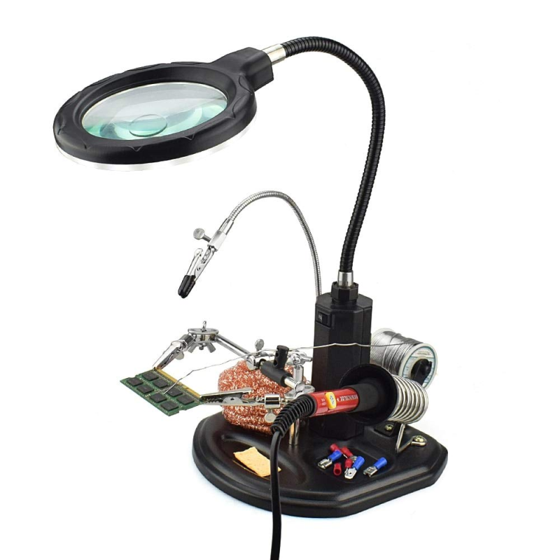 Loupe de réparation et maintenance multifonctions avec LED TE-802